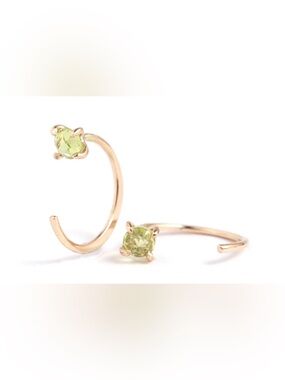 Melissa Joy Manning Peridot Hug Hoop 14k Yellow Gold Earrings